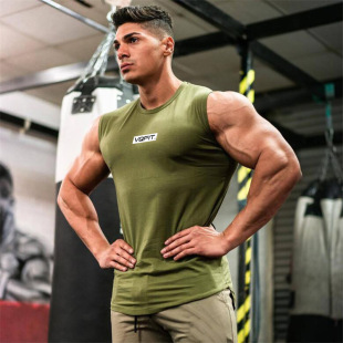workout sleeveles shirt men summer tank male loose gyms