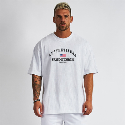 Men Compression t shirt Tops Tee欧美半袖健身短袖速干潮牌肌肉