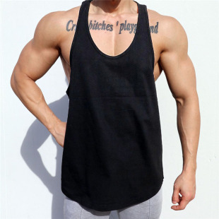 gym men workout fitness stringer bodybuilding mouwloos tank