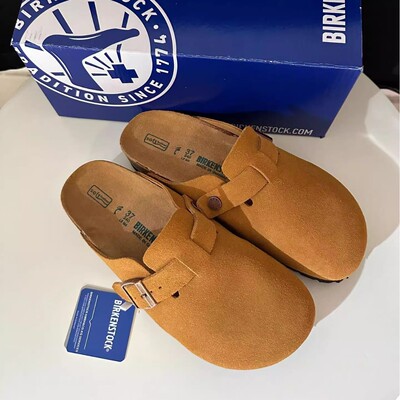Cork Slippers Slides Flat Shoes Sandals Clogs Mules 真皮勃肯
