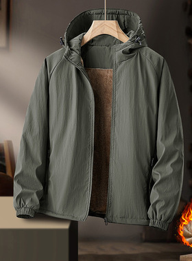 Windbreaker Men Jacket Waterproof连帽厚夹克外套男Hooded Coat