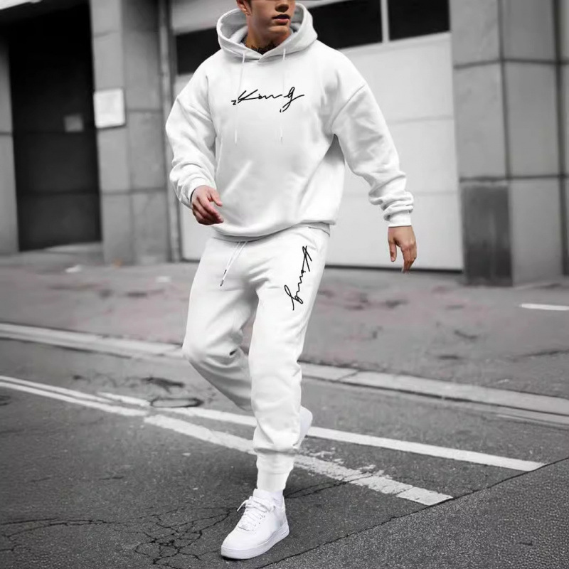Men Tracksuit Hooded Sweatshirt+pants Fitness Sets卫衣套装男