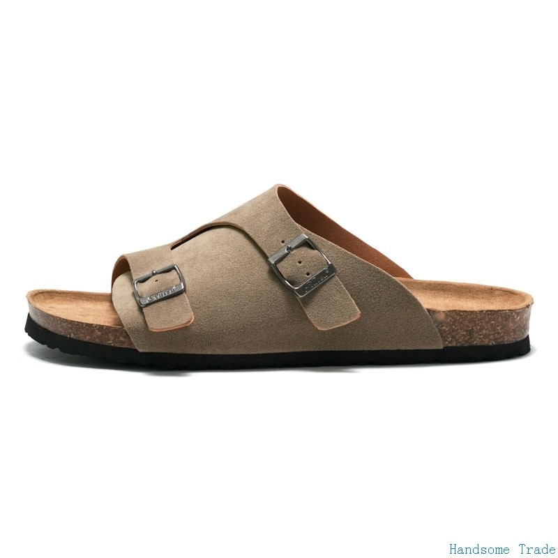 mens fashion cork slippers男软木拖鞋man slides beach sandals