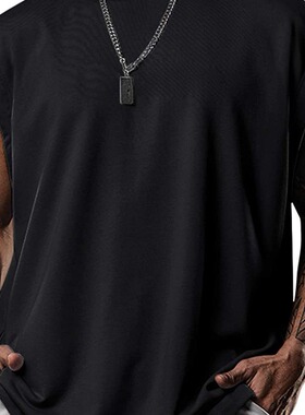 men tank top vest男健身训练套头运动休闲欧美潮袖连帽马夹男式