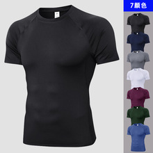 Mens Gym Compression tShirts Man t-shirt Tops男速干衣短袖T恤