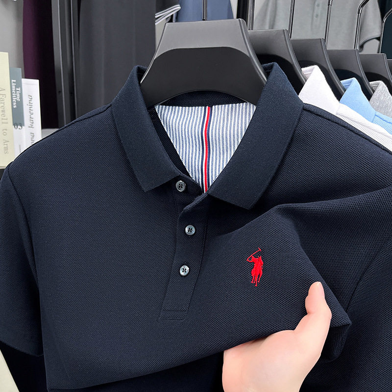 cotton men's breathable short sleeve t-shirt polo shirt男t恤
