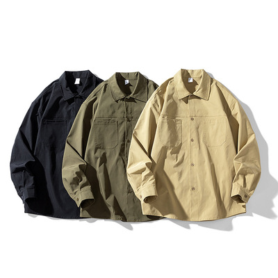 loose coat for men man tops男装男式夹克2025春季新款工装翻领