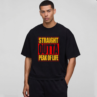 men gym tshirt man crossfit t-shirt嘻哈街头短袖男boxy fit