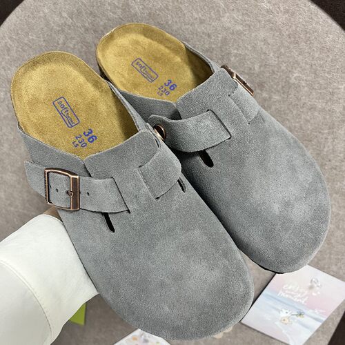 slippers slides flat shoes sandals cork clogs mules牛皮勃肯