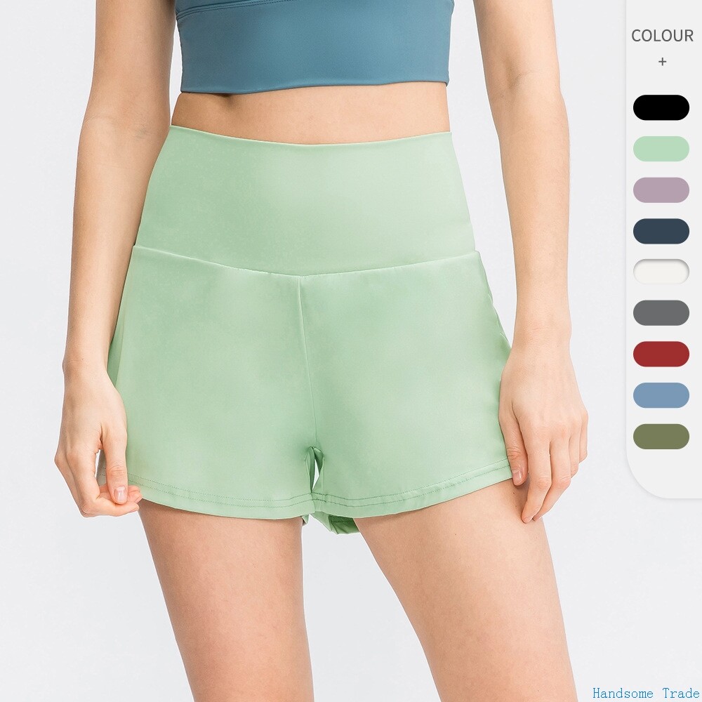 Women double-deck Shorts Tennis Ladies Yoga Run Loose Shorts
