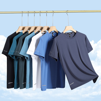 quick dry t-shirt shirt compression tee tops冰丝速干t恤男夏