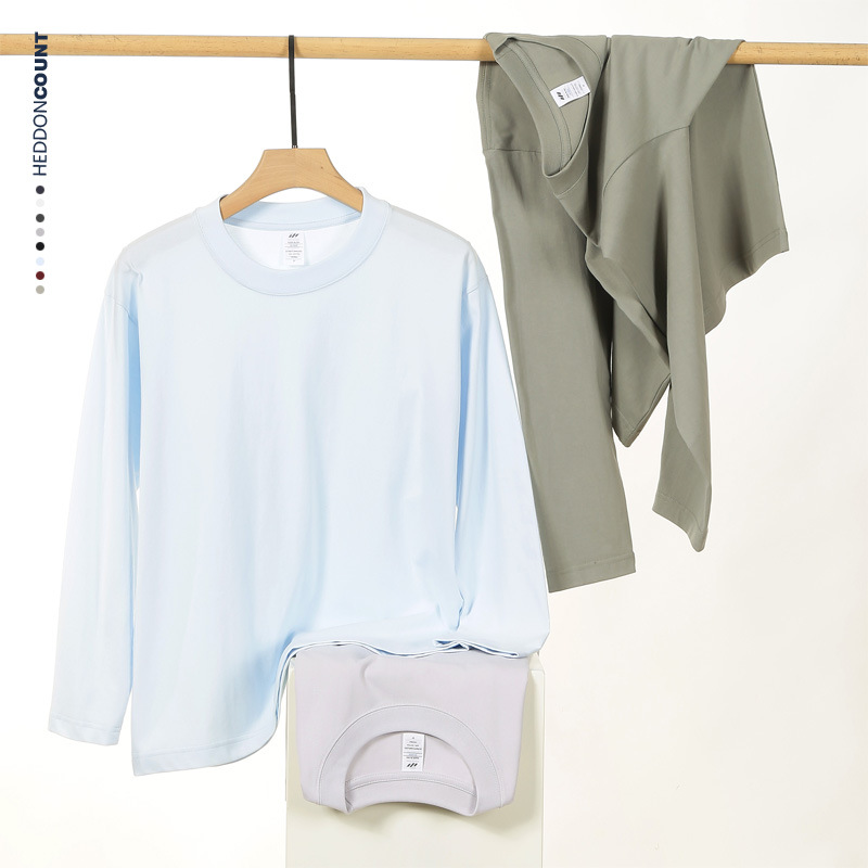 men long sleeve t shirt quality t-shirt男装日系230g春季长袖