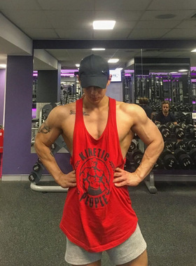 Men's Gym Tank Fitness Workout Cotton Singlet Stringer Vests