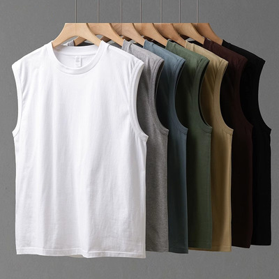 men tank top vest男士无袖背心t恤上衣宽松版男装纯棉吸汗背心