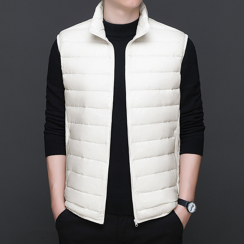 winter men duck down jacket warm coat冬季轻薄羽绒服马甲男外