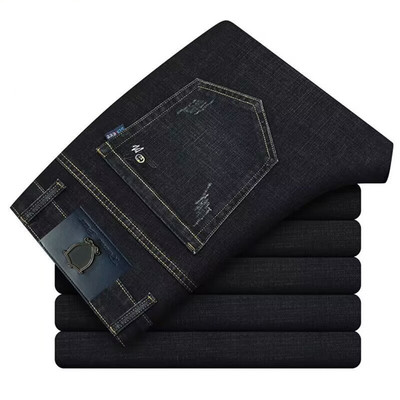 new business men's jeans casual straight denim pant trousers