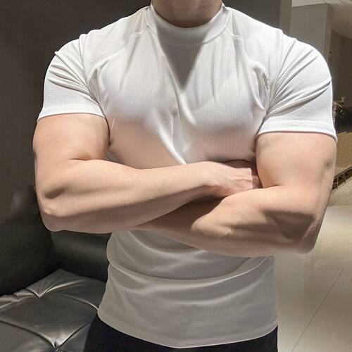 gym men tshirt新款男士运动休闲跑步健身篮球锻炼纯色简约速干