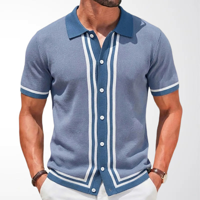 men shirts t-shirt欧美男装 新款针织衫 翻领短袖商务polo衫男