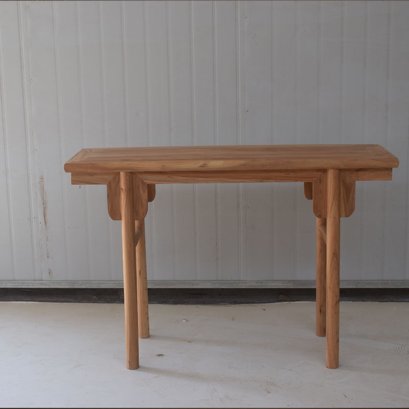 免漆老榆木条案白茬茶楼会所供桌书桌新中式简约画案白坯平头案