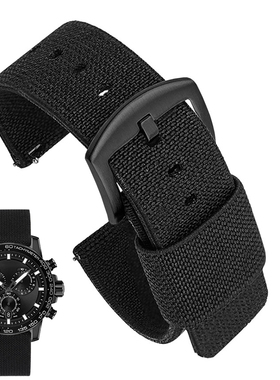 透气尼龙手表带适用天梭卡西欧汉密尔顿欧米茄精工浪琴帆布表链男