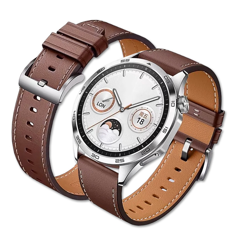 适配华为GT6/5智能watch5 4 3男荣耀GT3 PRO运动版真皮手表带22mm