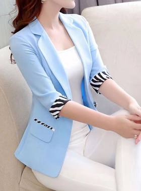 小西装女夏季七分袖西服短款外套