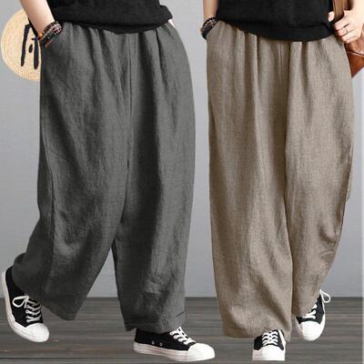 大码阔腿裤女夏季老爹裤直筒长裤