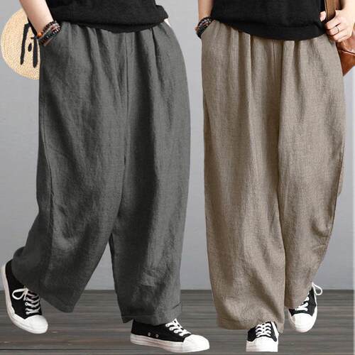 大码阔腿裤女夏季老爹裤直筒长裤