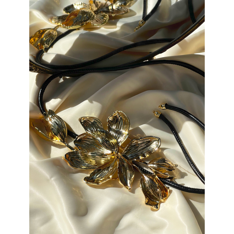 XULU原创新款轻奢金色配饰气质女士时尚黑色百搭腰带