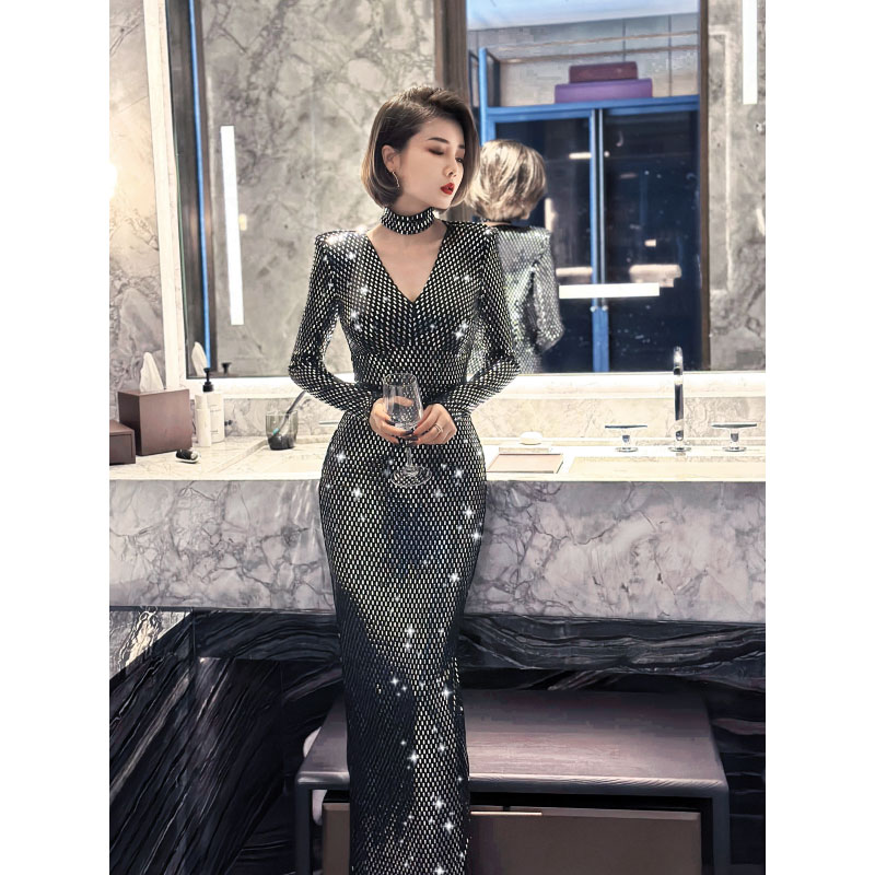 XULU原创轻奢气质亮片连衣裙