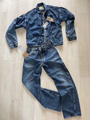 日本直邮Beams Plus Warehouse联名牛仔夹克牛仔裤套装日本原牛