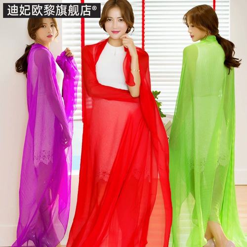 Демисезонная универсальная длинная большая тонкая накидка, модный шарф, 3м, осенняя, в западном стиле