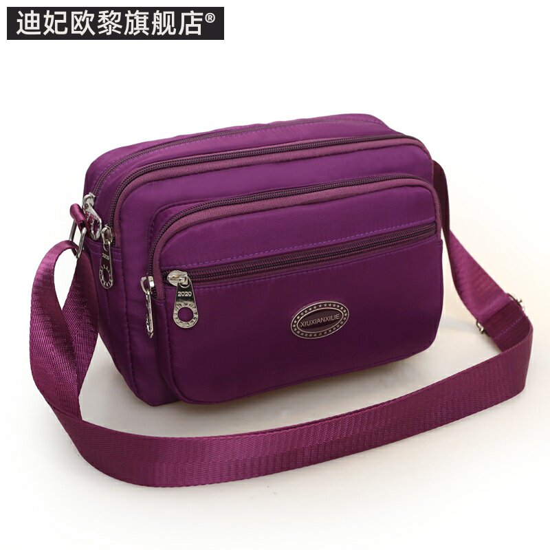 中年妈妈新款韩版斜挎包女帆布尼龙女包单肩包斜挎收钱生意包女包