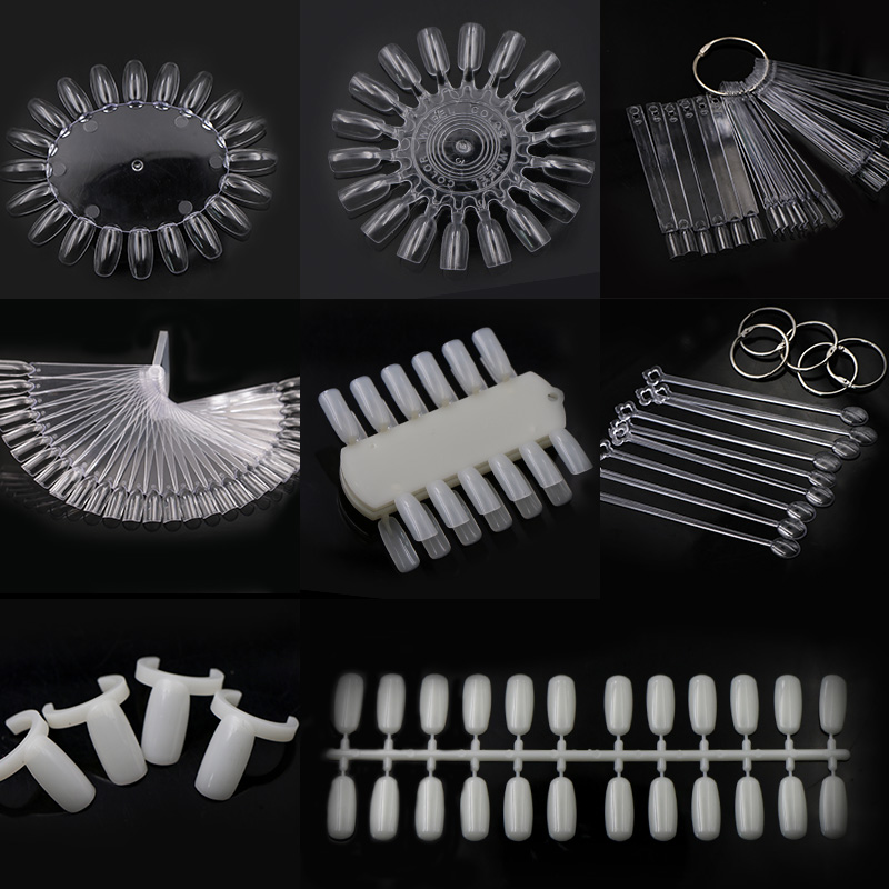 美甲工具甲片扇形展示板美甲甲片色板假指甲贴片透明日本勺子色卡