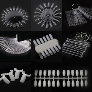 美甲工具甲片扇形展示板美甲甲片色板假指甲贴片透明日本勺子色卡