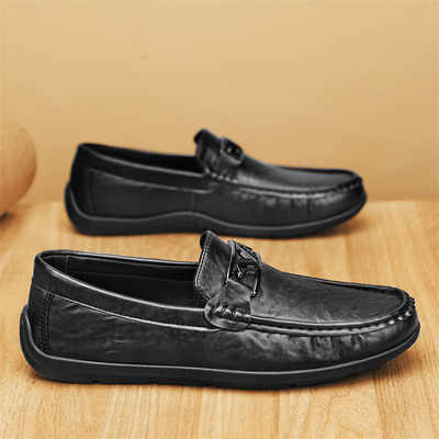 回纥犀牛豆豆鞋男真皮英伦开车鞋