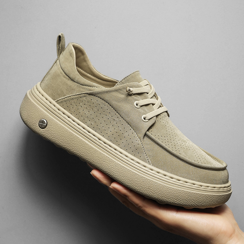 袋鼠帆布鞋男软底防滑中年爸爸鞋