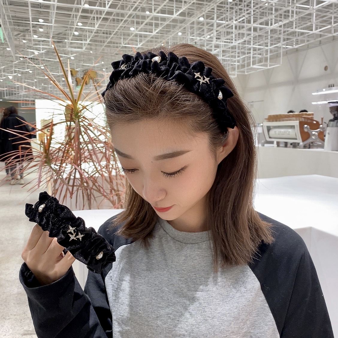 发箍丝绒复古褶皱发卡头饰