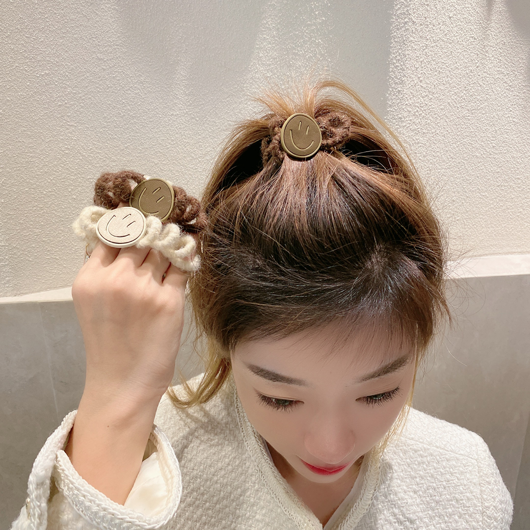 日韩电话线女百搭丸子发饰毛绒