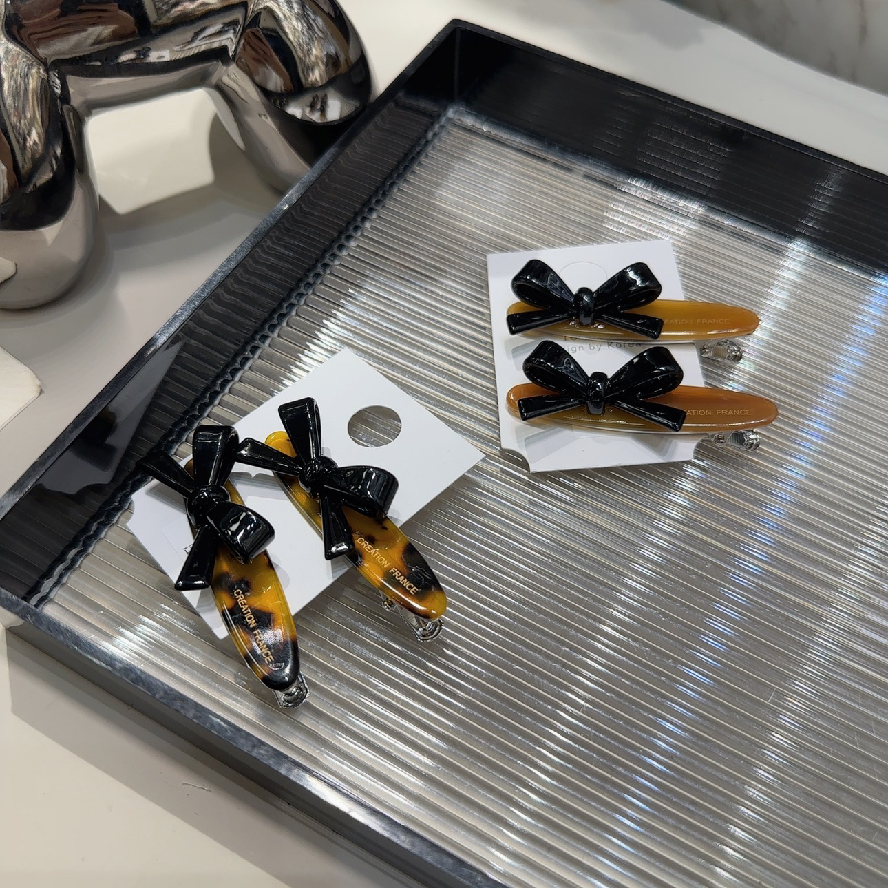 韩国豹纹醋酸蝴蝶结鸭嘴夹侧边刘海夹气质简约发夹百搭优雅发饰