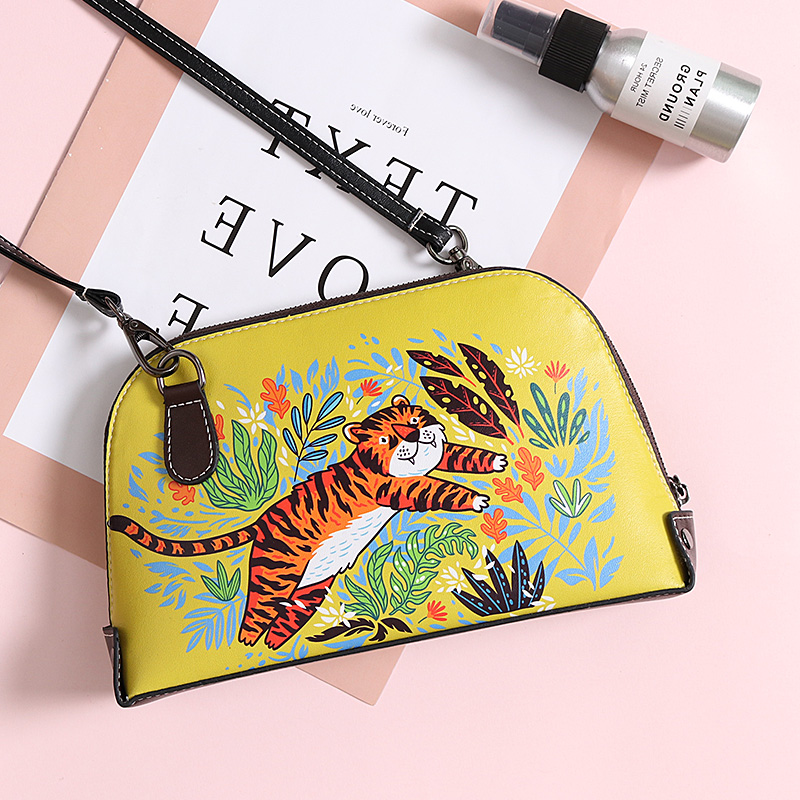 网红同款贝壳包迷你小包女韩版可爱真皮印花手机化妆包可来图定制