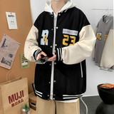 J902P59室内港风港风外套情侣棒球服字母印花棒球领夹克拼色，男装夹克，电商A050