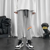 K183P50短句风宽松时尚百搭春夏阔腿束脚加大码休闲裤长裤潮，男装休闲裤，电商A050