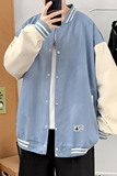 J901P53室内港风港风棒球服棒球领拼色蝴蝶印花情侣装夹克宽松，男装夹克，电商A050