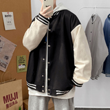 J1901P49室内港风休闲宽松大码情侣棒球服夹克棒球领港风百搭，男装夹克，电商A050
