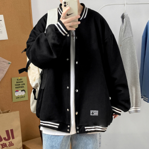 Y8801 P55 室内港风 卫衣棒球领宽松蝴蝶印花港风学生情侣装百搭图片