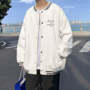 Y8885 P55 港风外景 百搭学生情侣港风棒球领开衫卫衣棒球服休闲图片