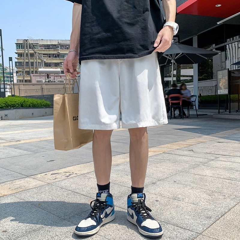 K208P20外景五分裤沙滩裤港风短裤纯色中性风青年加大码休闲,男装休闲裤,电商A050