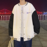Y8889P55港风夜景棒球领棒球服卡通兔子印花情侣开衫卫衣港风，男装卫衣，电商A050