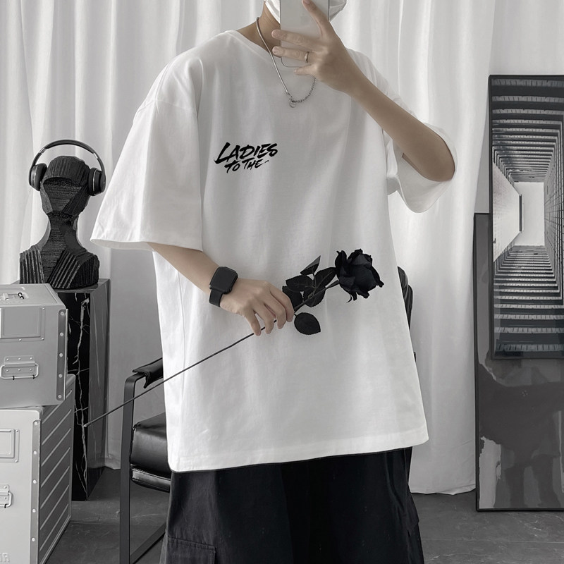 T008P18短句风休闲糖果色港风学生字母印花情侣T恤夏装休闲,男装T恤,电商A050